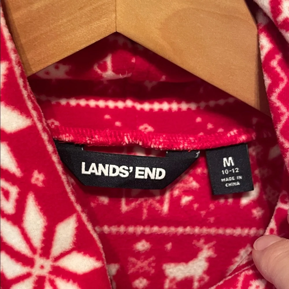 Lands' End Holiday Fleece Womens Tunic Size M - Picture 2 of 7